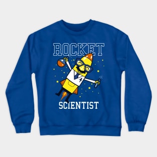 Funny Rocket Scientist Cute Cartoon Gift For Kids Students Crewneck Sweatshirt